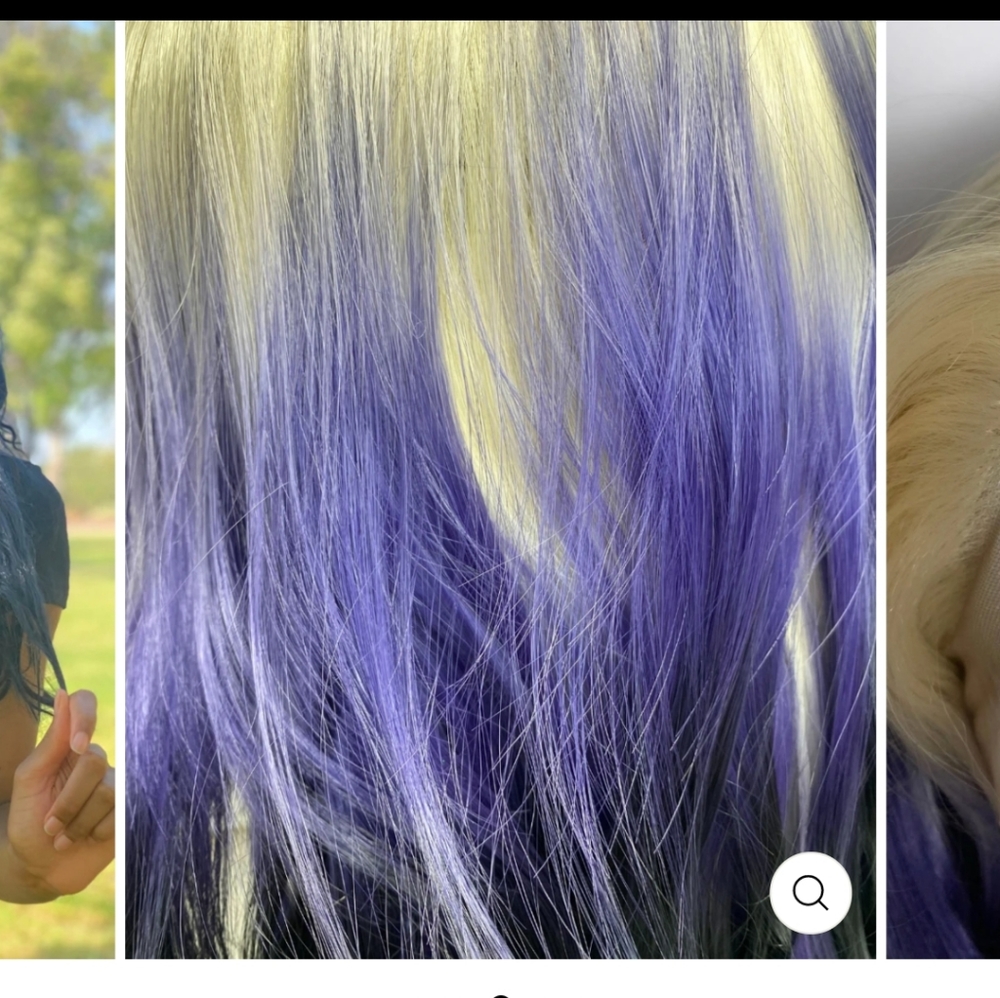 NWT Stunning Lunatics Discontinued , Gorgeous Blonde& Purple Ombre Wig - Picture 7 of 16